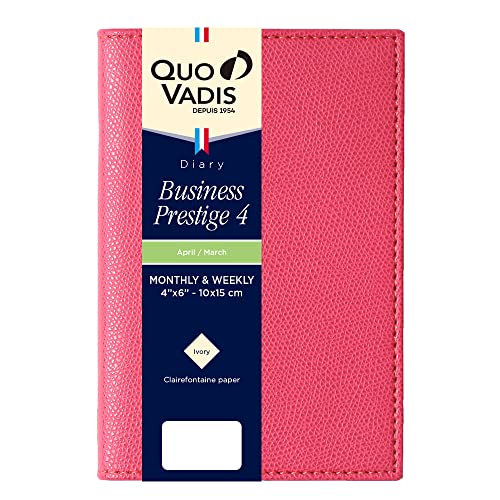 クオバディス 手帳 【2025年4月始まり】ダイアリー『ビジネスプレステージ4/クラブ』 (週間バーチカル・A6変型サイズ 10×15cm) フランボワーズ QUOVADIS qv60102fra