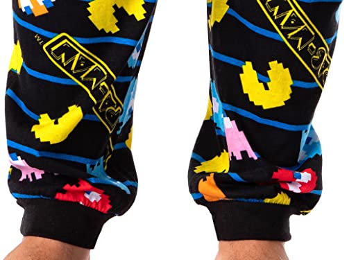 Pacman Men's Ghost Chase Allover Pattern Knit Jogger Pajama Pants4