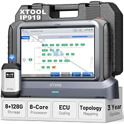 XTOOL IP919 AI-Assisted Diagnostic Scanner for Car, 2026 Topology Mapping Bidirectional Scan Tool, ECU Coding,8-Core Processor, 10*Faster, 51+ Resets, All System OBD2 Scanner, 3-Y Free Update