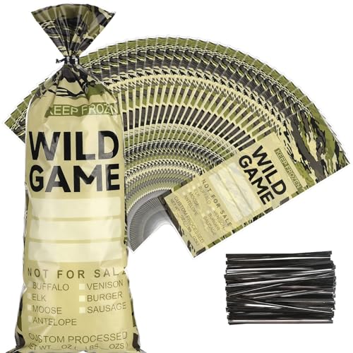 Noveread 400 Pcs Reusable Wild Game Meat Bags, 1 lb Capacity, Black, Twist Tie Closure, Polyethylene (PE) Material, Durable Plastic Construction, Ideal for Meat Processing and Storage