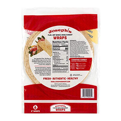 Joseph's Low Carb Wrap Value 3Pack, Flax, Oat Bran and Whole Wheat, 8g
