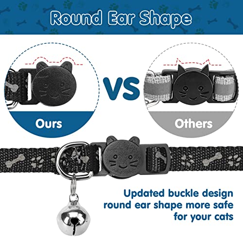 DILLYBUD Airtag Cat Collar Holder Reflective Air Tag Cat Collars Breakaway with Bell, Silicone Waterproof Airtag Case… - Image 4