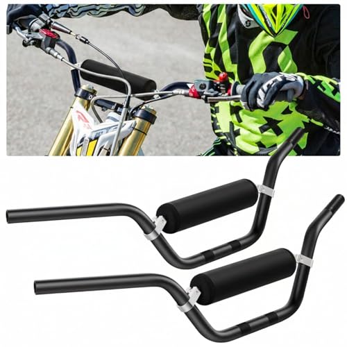 Image of 2 Pcs 7 /8 inch 22mm Dirt Bike Handlebars with Foam Pad Atv Motorcycle Handlebars for Motocross Atv Dirt Bike Ebike (Black)