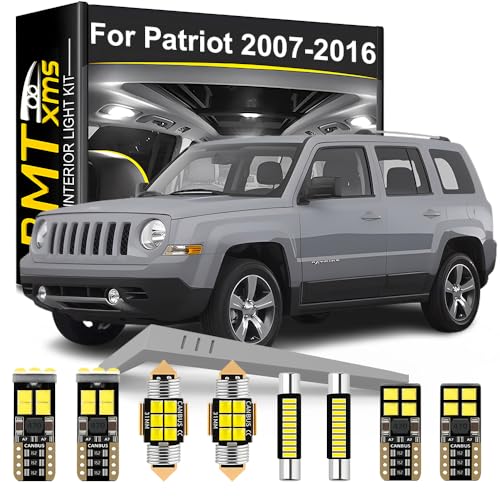 LED Interior Light Kit Replacement for Jeep Patriot 2007 2008 2009 2010 2011 2012 2013 2014 2015 2016, Super Bright 6000K White