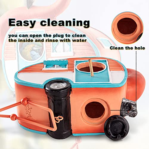 Flamingo Bird House For Outside, Unique Hand-Made Birdhouses Outdoor For Garden Decor, Resin Handicrafts, Christmas Decoration, Easy To Install And Clean, Geat Birdhouse Gift, Same Young Set #TOP6
