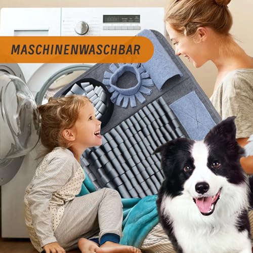 Schnüffelteppich Hund Haustier Schnüffelmatte Interaktives Hundespielzeug Bestes Material Äußerst haltbares Hundetrainingsspielzeug rutschfest Langsamfütterer(44 * 66cm)