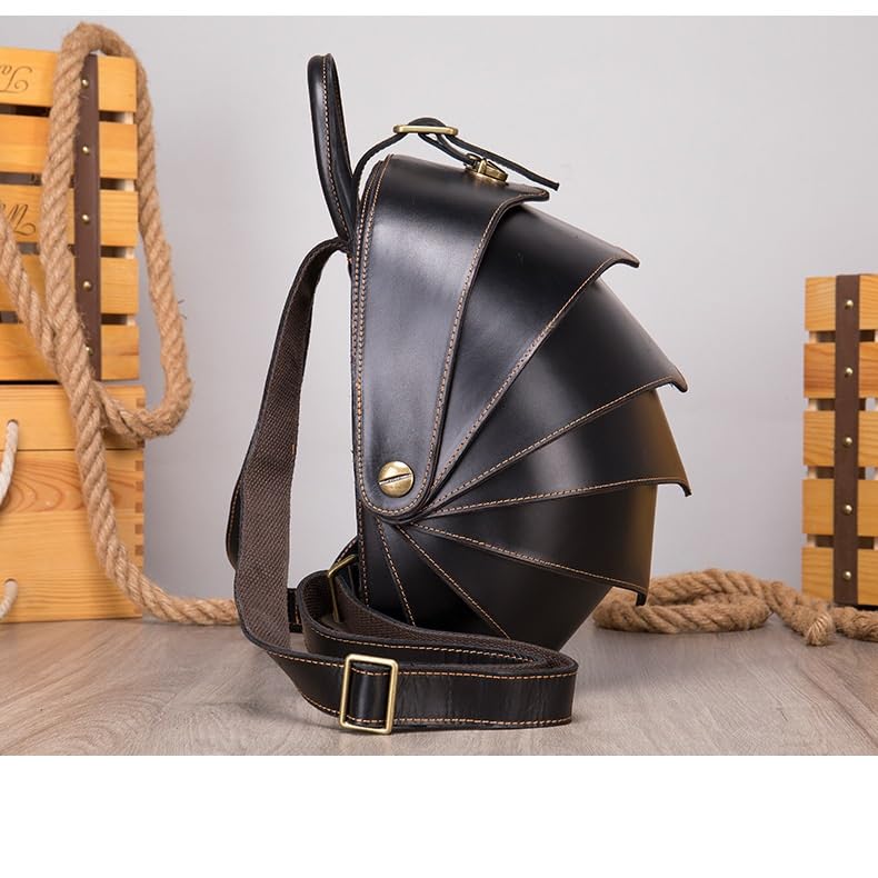 Crazy Horse Leather Backpack Day Pack Travel Bag for(D)4