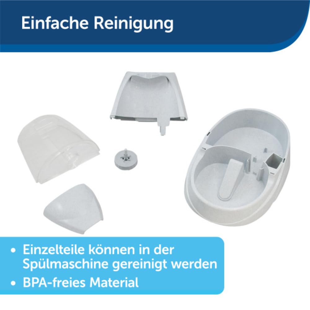 PetSafe Drinkwell Platinum Haustierbrunnen, 5L | Fördert das Trinken, Kohlenstofffilter, Einstellbarer Wasserstrahl, BPA-frei, 5L