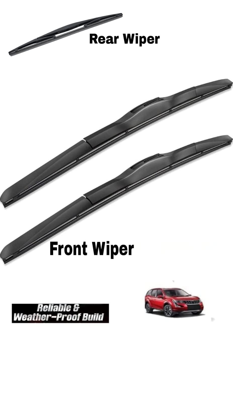 RYU7 Wiper Blades Set Fits- Xuv 500, Front & Rear Wiper Blade (Pack of 3)