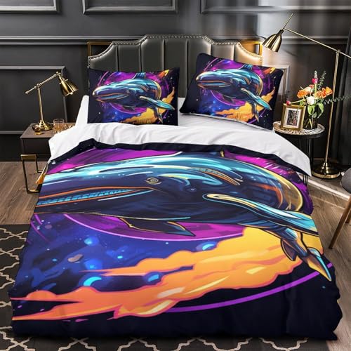 Parure de lit requin 3D housse de couette 140x200 avec fermeture éclair - 4