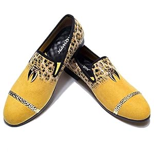 Mens Leopard Loafers Leather Embroidery Spiked Slip on Dress Shoes Slipper Luxury Fashion Penny Prom