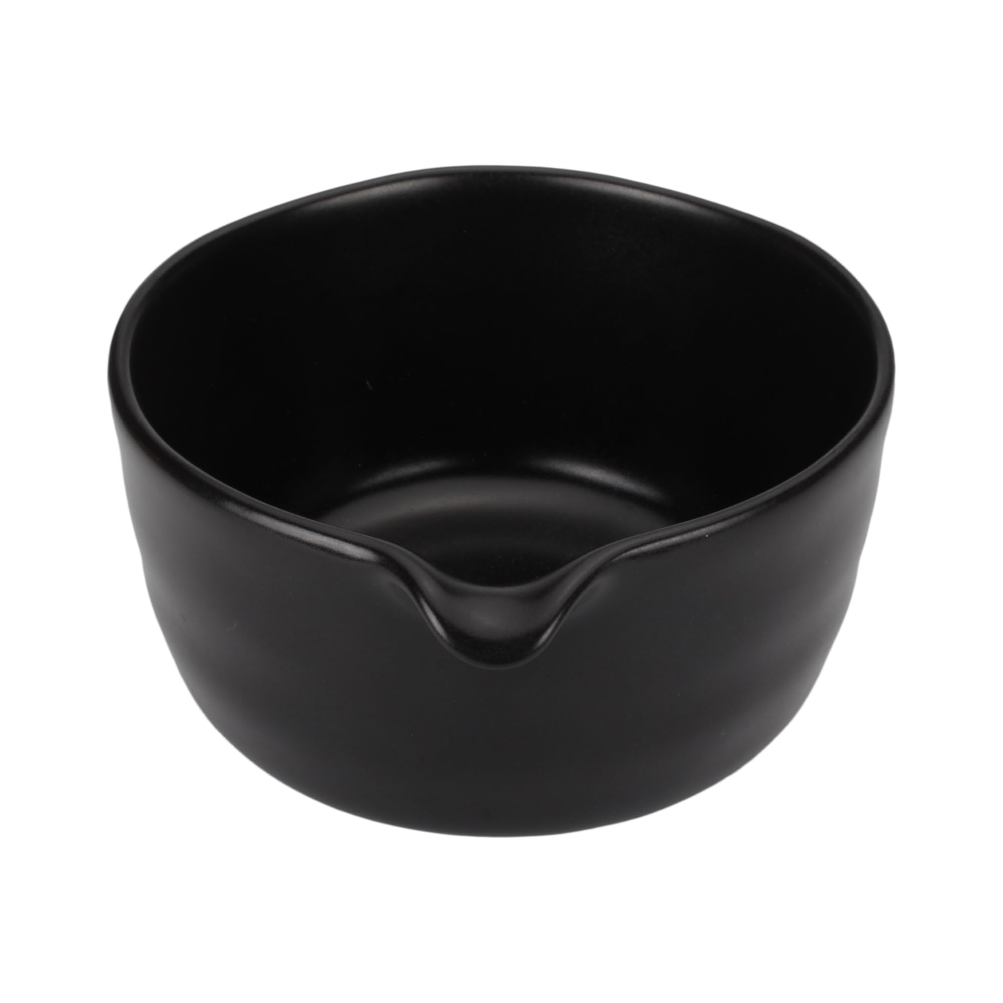 BambooMN Matcha Traditional Tea Bowl With Spout, Black, 1 Piece