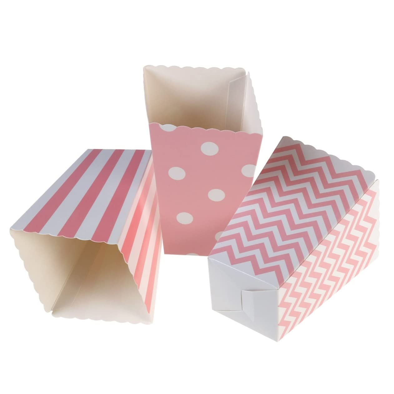 Scatole di Cartone per Popcorn 48 Pezzi in Carta Rosa per Compleanno