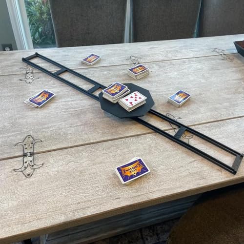 BIYQFCR Game Glider for Cards, Multi-Color Slider Original, Portable Card Game Glider with 5 Rails, Sliding Cards Effortlessly, Easy to Install (Black)