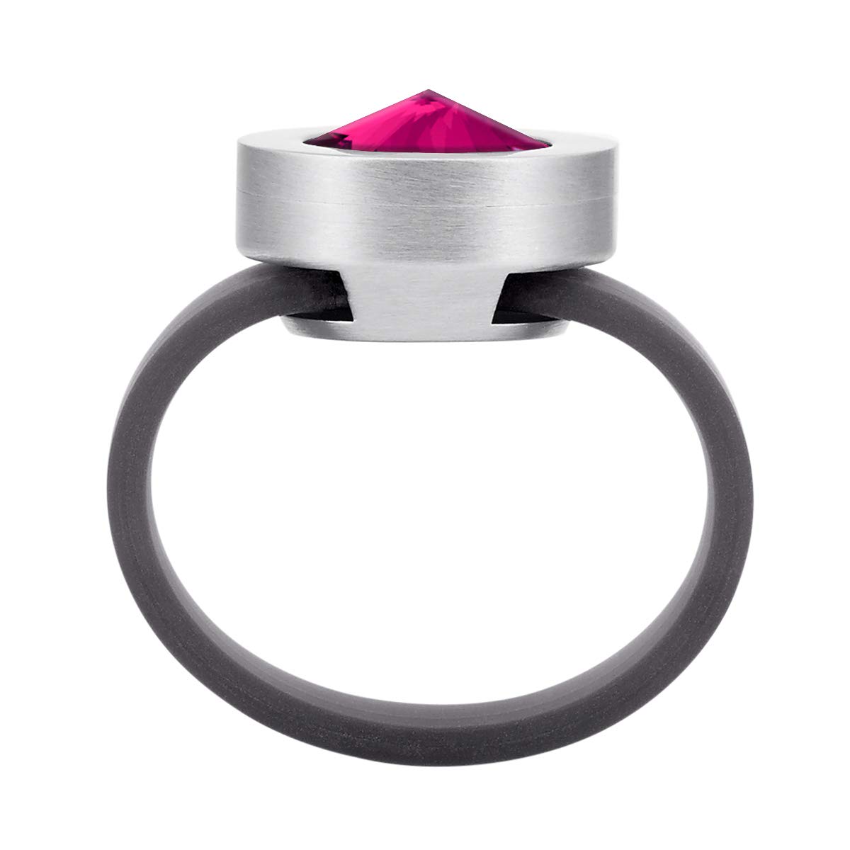 Heideman Ring Damen Colori Edelstahl mit Wechselstein fuchsia Gr.60