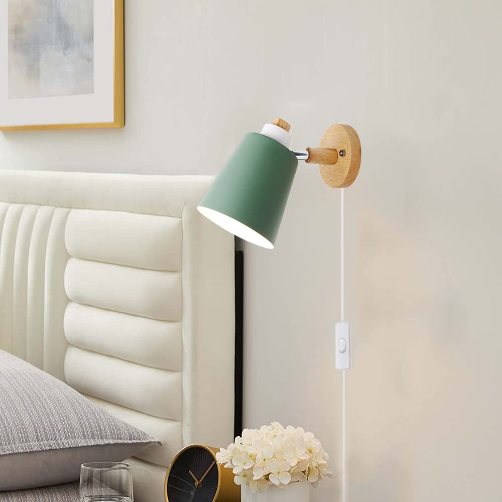 Apliques Pared Pasillo Martll Lámpara De Pared Interior Aplique De Pared Con Interruptor Vintage E27 LED Luces De Pared Madera Luz Nocturna Para Dormitorio Sala De Estar Pasillo (Blanco Aplique Pared Interior