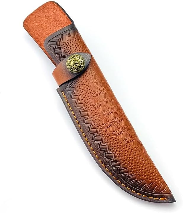 2PCS Knife Sheaths for Belt, Leather Knife Cases with Snap Closure Fit for Outdoor Camping, Hiking