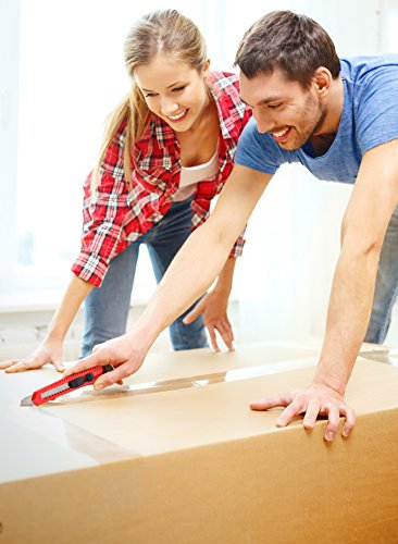 image for Fixson Utility Knife 18-MM Box Cutter (12 PACK) Retractable Razor Blad