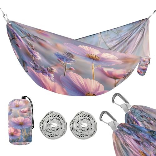 ATTX Floral Landscapes Camping Hammock - Lightweight & Portable Hammocks, Heavy Duty 330lbs Capacity for Indoor, Hiking, Backpacking, Travel, Backyard, Beach#17