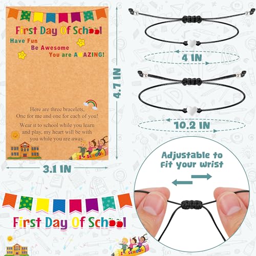 Image of EOBOH First Day of School Bracelet Mommy and Me, Prek Matching Wish Bracelets Set, Adjustable Bracelet for Boys Girls Gifts Stuff Bulk