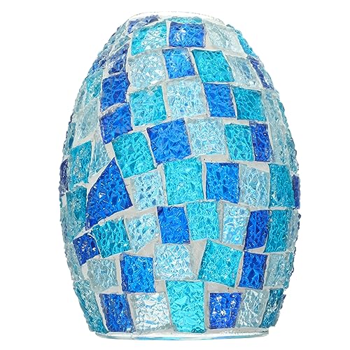 FOYTOKI ステンド ガラス ランプシェード 屋内 吊り下げ ライト 器具 ランプ シェード テーブル用 ランプ モザイク ライト シェード ブルー ペンダント ライト 壁 ランプ シェード