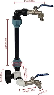 Conexões de mangueira de jardim conectores adaptador de torneira de tanque torneira de rosca de tanque torneira com 1 tubo e 2 conectores curvos conector de água de irrigação de jardim doméstico 40a conector de mangueira de água de reparo (Cor: B)