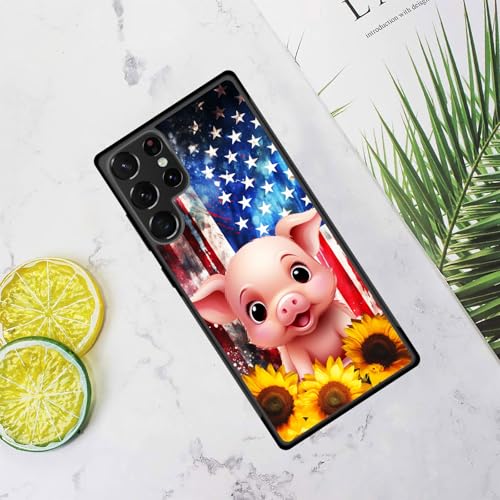 ZQLPLZR for Galaxy S25 Ultra Case,Tire Anti-Skid Edges Cute Design Shockproof Bumper Full Protection Back Cover for Samsung Galaxy S25 Ultra 6.9" 2025,American Flag Sunflower Pig - image 6