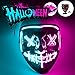 Produktbild Qxmcov Halloween Maske, LED Purge Maske mit 3 Blitzmodi, LED Grusel Maske für Halloween Party Fasching Karneval Kostüm Cosplay Dekoration, für Erwachsene, Männer und Frauen (Blau+Rosa)