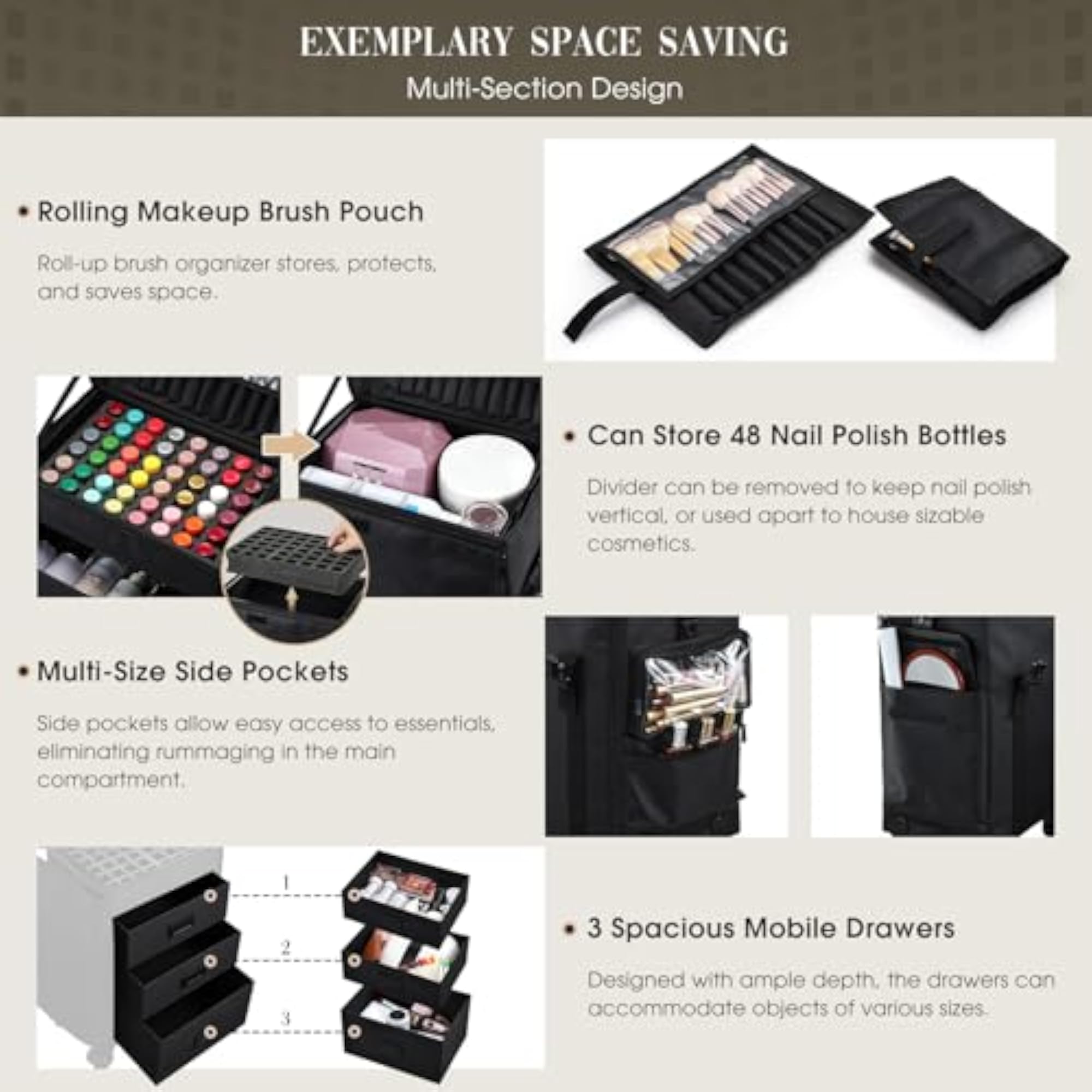 4 in 1 Soft Sided Professional Cosmetology Case