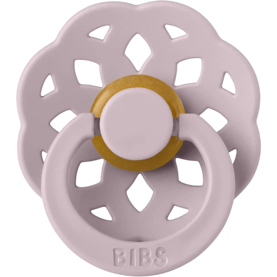 Bibs Pacifiers, Natural Rubber Baby Pacifier, Round Nipple, Pack of 1 BPA Free Soother - 6+ Months, Size 2 - Dusky Lilac, Boheme Collection-image-38