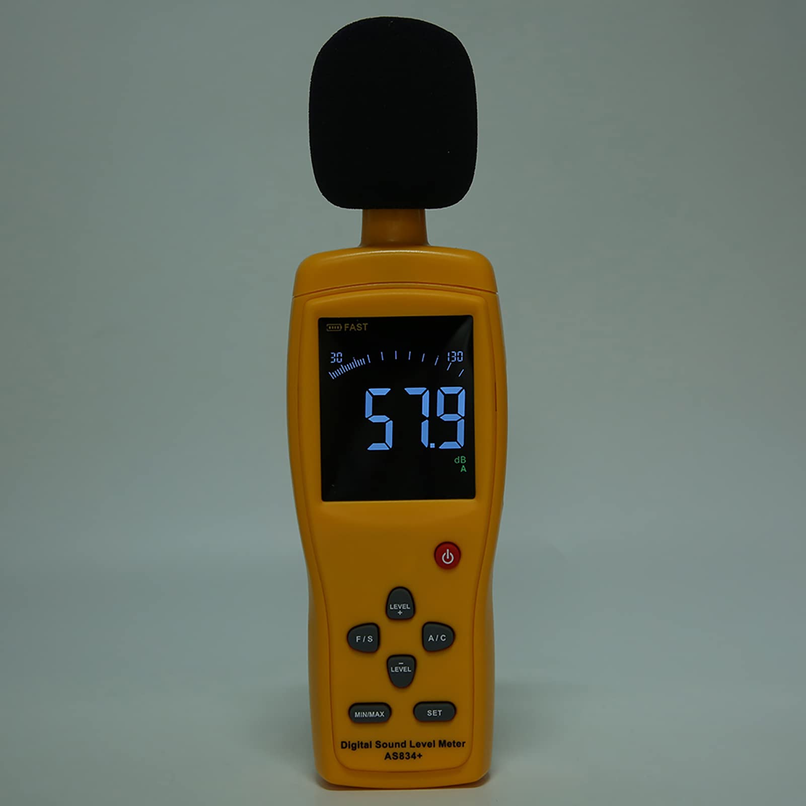KIMISS SMART SENSOR AS834+ Misuratore di Rumore Industriale Accurato, Fonometro con Allarme, Display LCD, Analizzatore di Frequenza e Design Compatto per il Monitoraggio del Rumore