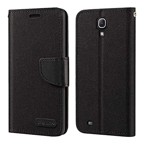 Shantime Oxford Fabric Leather Flip Wallet Case Compatible with Samsung Galaxy Mega 6.3 I9200, Durable Protective Magnetic Cover with Card Slots and Kickstand(Black)