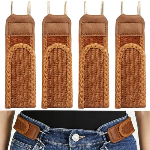 FLYGRRIV Gürtel Ohne Schnalle, Elastischer Schnallenloser Gürtel Herren & Damen, Buckle Less Belt mit Metallhaken, Verstellbar mit Klettverschluss, Komfortabel und Einfach zu Bedie