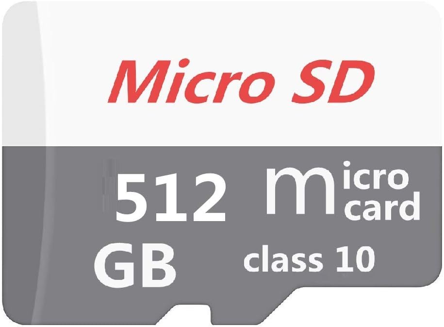 Micro Mini SD Card 512GB, XSRUN Small Memory Card for Micro Mini SD/XC/HC Class 10 UHS-I High Speed Memory Card for Phone,Tablet and PCs - with Free Adapter