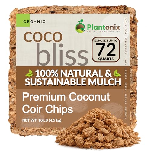 Coco Chips Mulch Brick (10lbs) - 100% Organic Mulch...