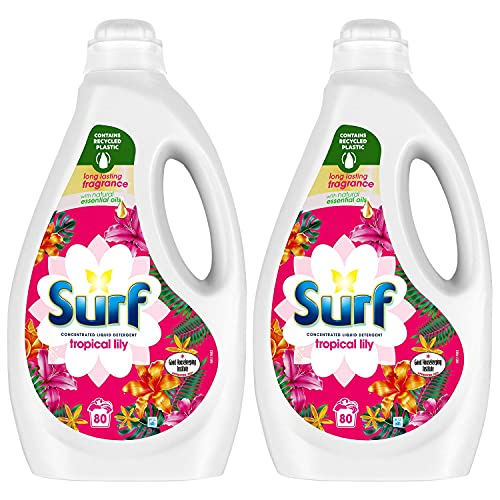 2 Pack of Surf Tropical Oasis Biological Liquid Detergent with exotic Fragrance, 2.16 Liters 80 Washes, An exotic blend of Tropical Lily and Ylang Ylang!