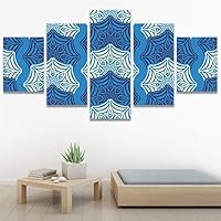 SIGNWIN 5 Panel Canvas Wall Art Modern Art Decorative Elements Fun Geometric Mixed Media Multicolor Patterns for Home Decorations Ready to Hang - 60