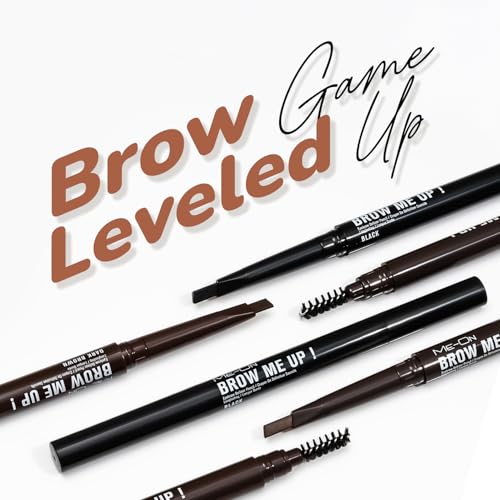Image of ME-ON Eyebrow Pencil with Spoolie | Retractable Brow Definer | Ultra-Fine Tip, Easy Glide, Long Lasting & Natural Finish |Rich Pigmentation Eyebrow Enhancer Pencil