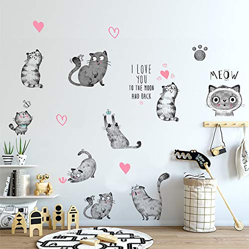 Vinilos Decorativos Gatos Cartoon MAIYU 9 Piezas miniatura 3