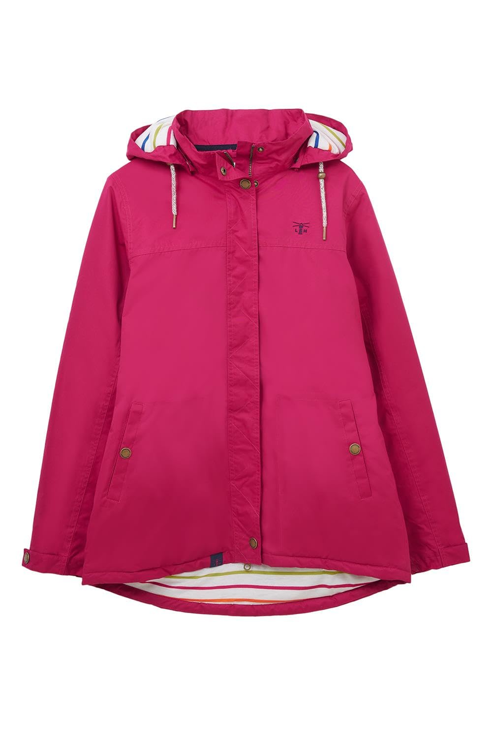 Lighthouse Women's Claret Eva Hooded Waterproof Coat - Breathable, Windproof, Mid-Hip Jacket With Insulated Padding - Size 16