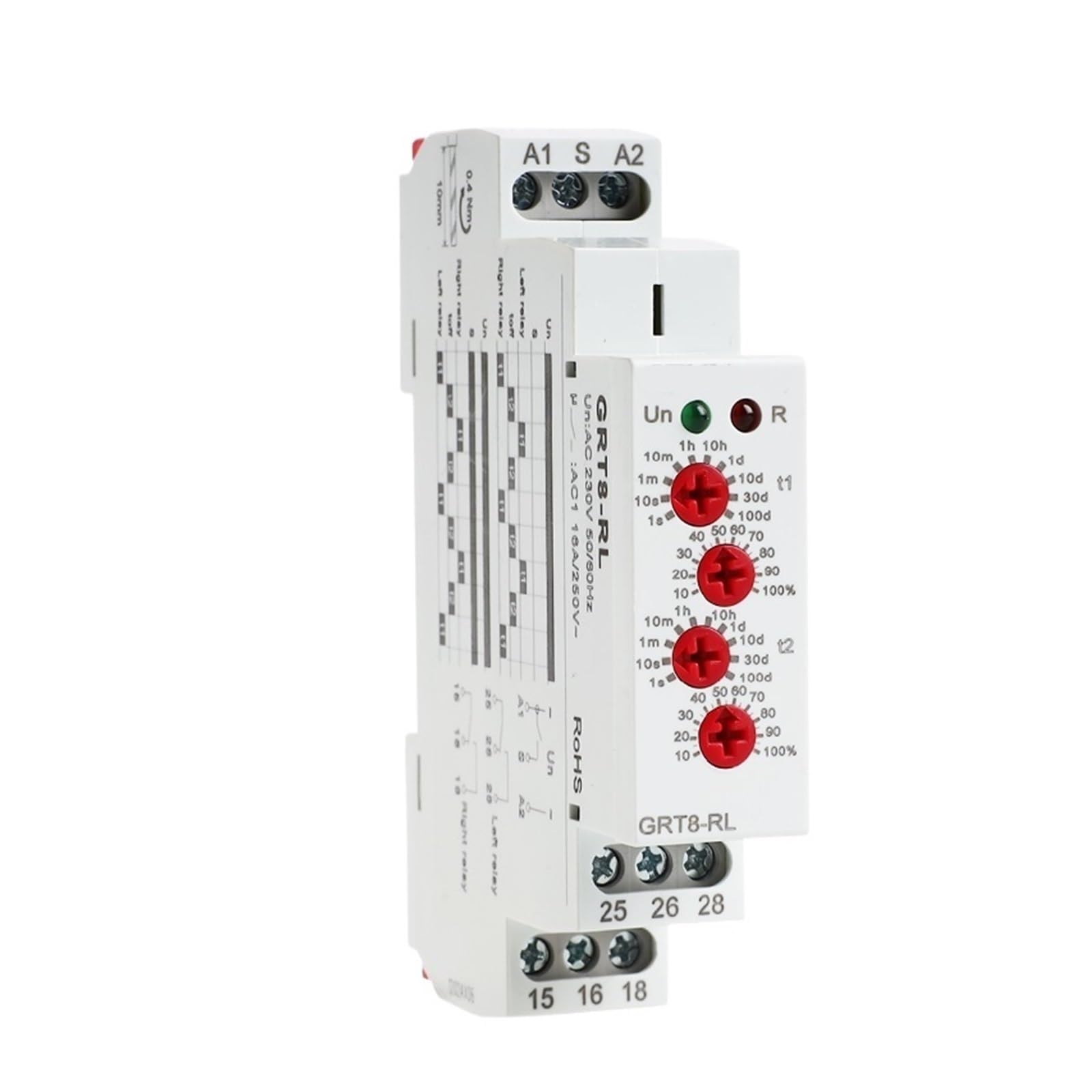 LEOTNNDQ GRT8-RL 16A Right-Left Inverser Relay 2NO2NC AC 230V or AC/DC12-240V(GRT8-RL ACDC12V-240V)
