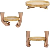 Vista 6 de Mesa de clip para el brazo del sofá, mesa multifunción para sofá, bandeja de sofá de bambú con clip en la mesa auxiliar para sofás anchos, bandeja