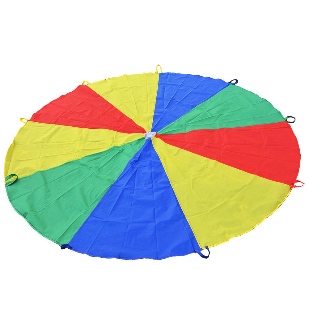 Sonyabecca Parachute 8 Feet 10 Feet 12 Feet for Kids with 9 Handles 12 Handles Play Parachute for 8 12 Kids Tent Cooperative Games Birthday Gift