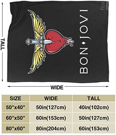Bon Jovi Ultra-Soft Micro Fleece Blanket Super Soft Plush Fuzzy Bed Throw Microfiber Holiday Winter Cabin Warm Blankets 60"" x50