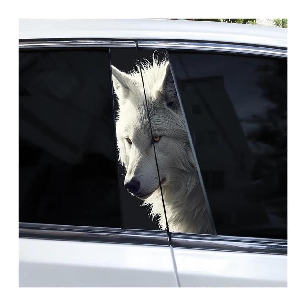 Body Parts 2pcs Wolf Eyes Animal Car B-Pillar Waterproof Sticker Covering Scratched(L)