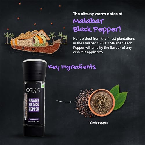 Image of Orika Malabar Black Pepper Grinder 50g