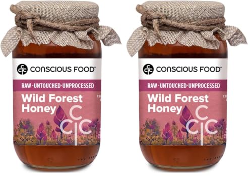 Image of Conscious Food Wild Forest Honey | 500g | 100% Raw, Pure and Natural | Unprocessed & Unpasteurized Honey | Value Pack (Pack of 2)