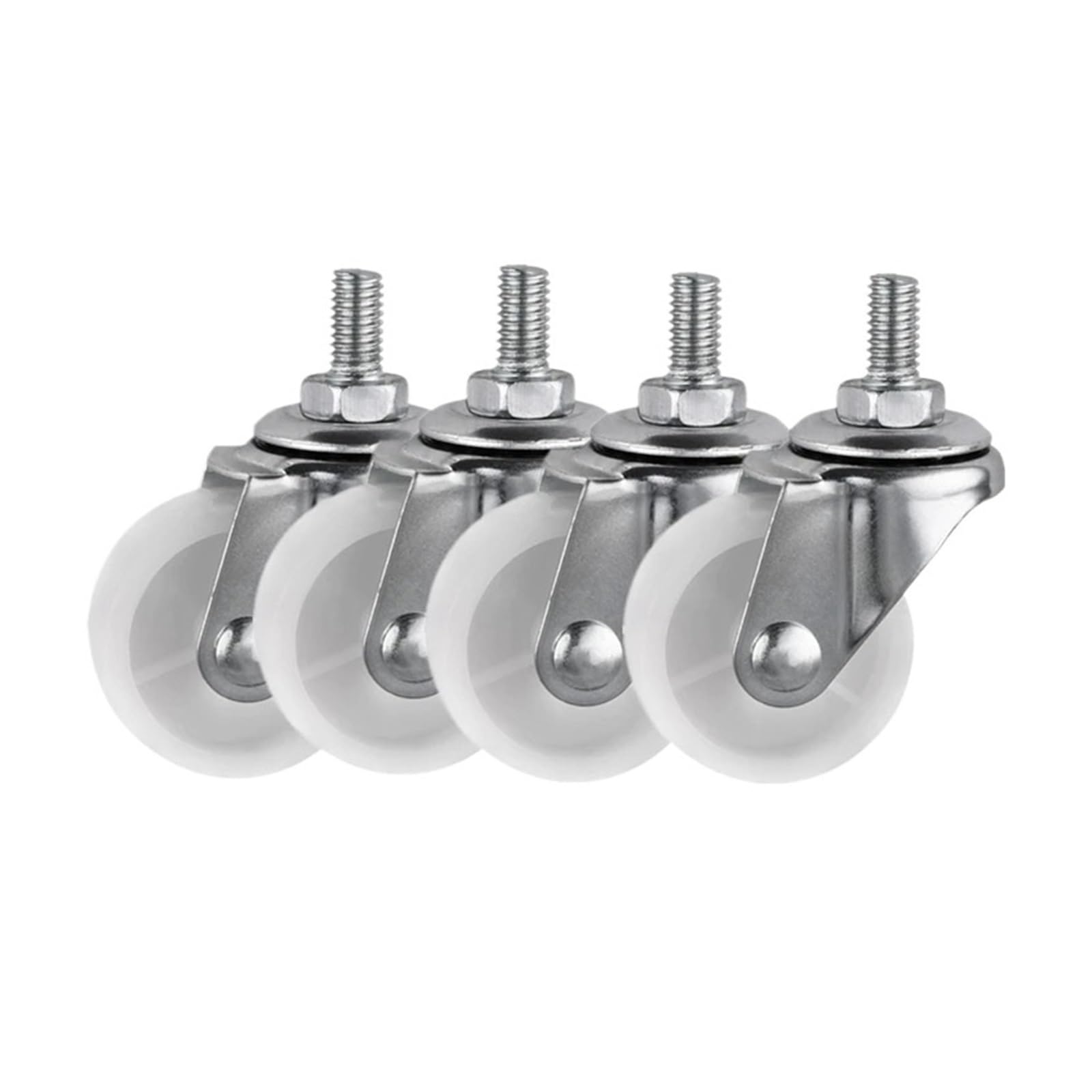 Mxxdmopd 2.5 4 Pieces/Lot 3 Inch Lightweight Screw Casters 10 * 25Mm White Pp Threaded Swivel Caster Hardware Tools