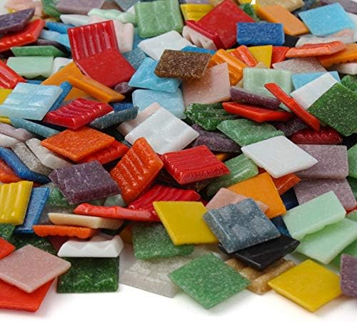 Milltown Merchants™ Mosaic Tiles - Bulk Mosaic Tile Assortment - 3/4 Inch (20mm) Mixed Colors Venetian Glass Tile - 3 Pound (48 oz) Craft and Backsplash Tile
