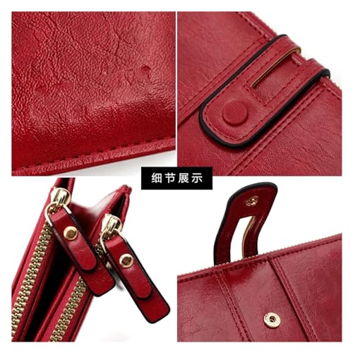Women's Wallet Long Leather Wallet Large-capacity Buckle Zipper Clutch Bag Multi-card Wallet Zipper Women's Wall2
